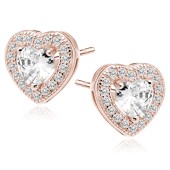 Cercei argint placati cu aur roz inima cu pietre DiAmanti Z0760ERG_W-DIA Cercei argint placati cu aur roz inima cu pietre DiAmanti Z0760ERG_W-DIA